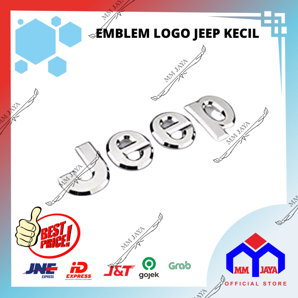 Emblem Mobil Jeep Kecil / Logo Jeep Tulisan Chrome 9cm