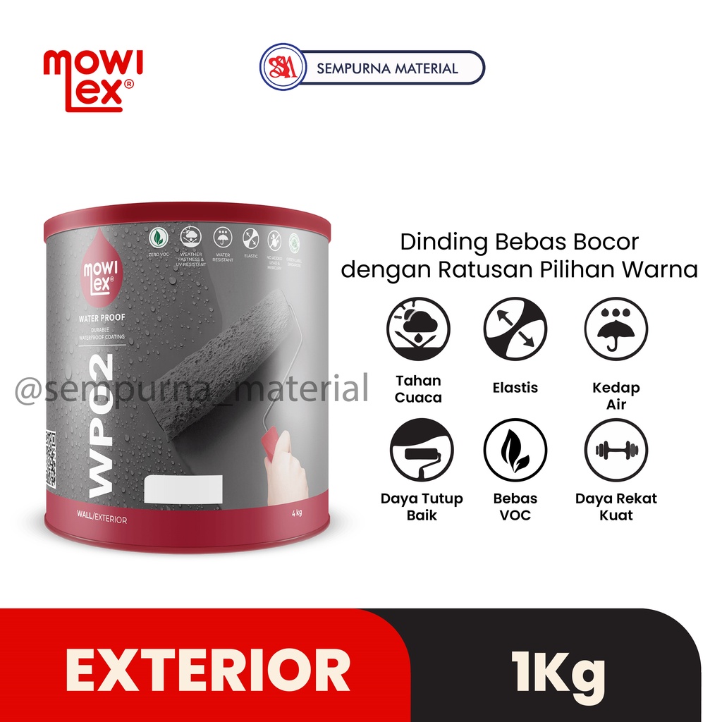 Cat Mowilex Exterior WP02 Waterprof 1kg - Putih