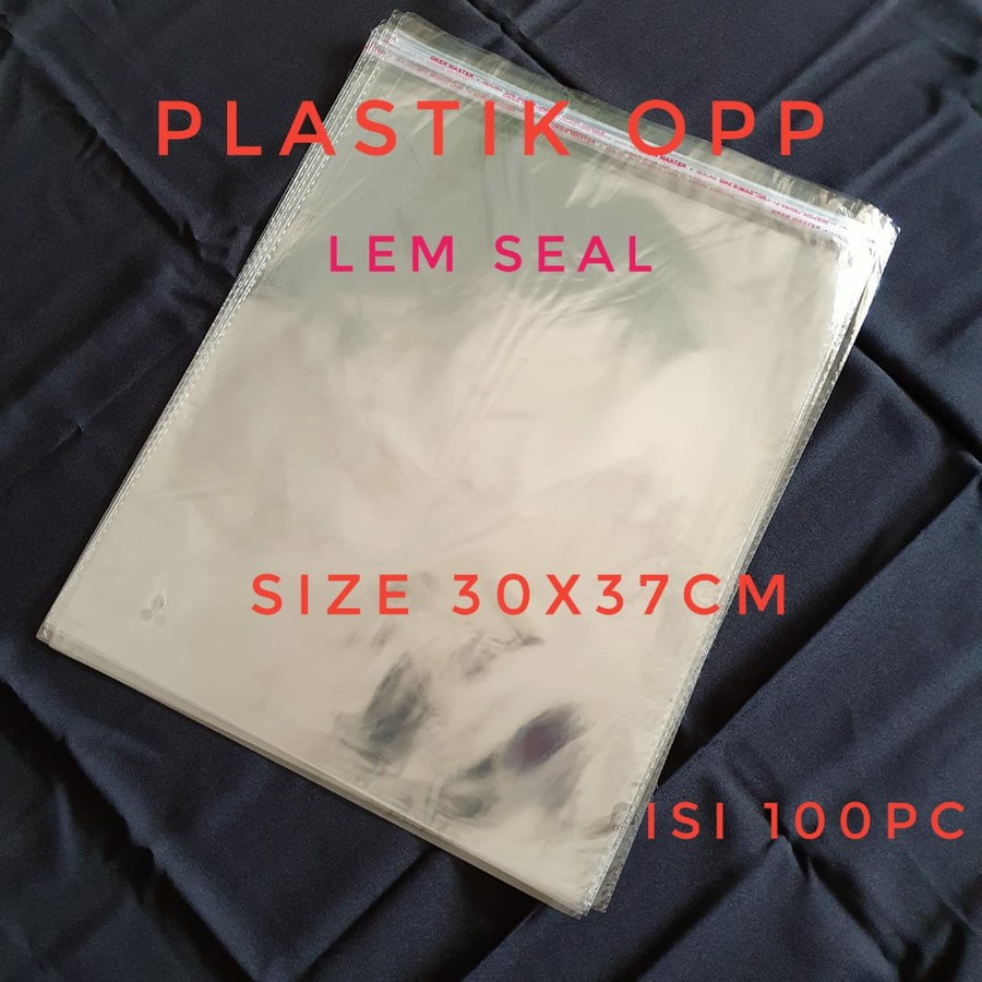 (ISI 100) OPP LEM 30X37 / PLASTIK BAJU SEAL BENING