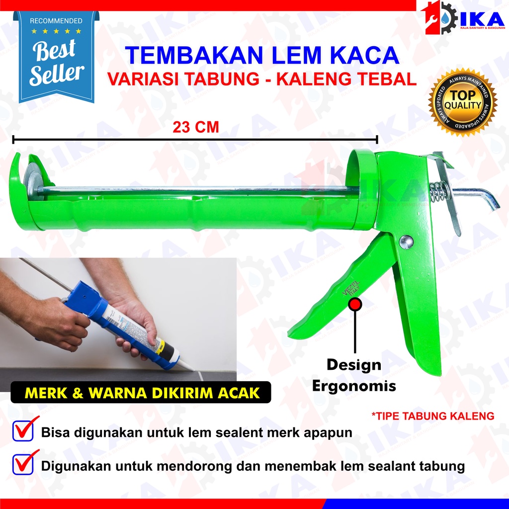 TEMBAKAN LEM PVC SUPER PREMIUM TEBAL UTK LEM SEALANT BOTOL SILICONE KACA PLASTIK PVC DLL /GUN