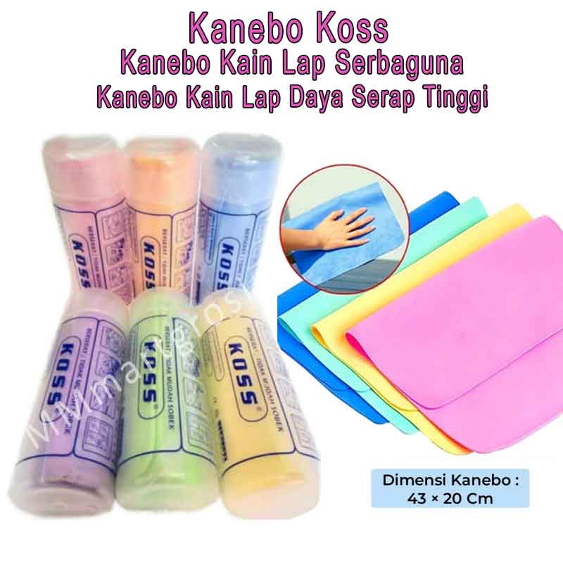 Kanebo Koss / Kain Lap Serbaguna / Kain Lap Daya Serap Tinggi / Kanebo Polos Warna