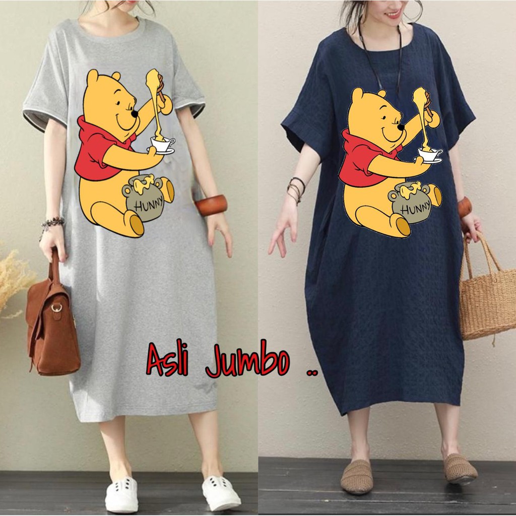 Damai fashion jakarta - long dress JUMBO wanita HUNNY HUNNY  - konveksi murah tanah abang