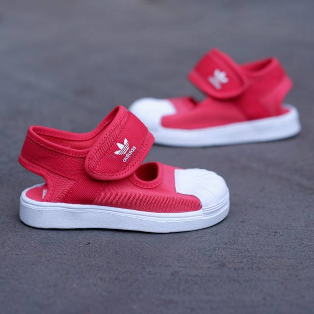 SEPATU SANDAL ANAK ORIGINAL ADIDAS SUPERSTAR 360 FADE RED WHITE