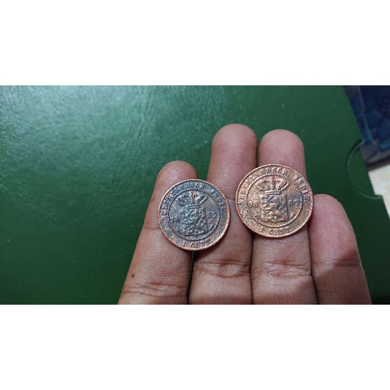 1 cent#sen nederlandsch indie tahun 1857 no 2