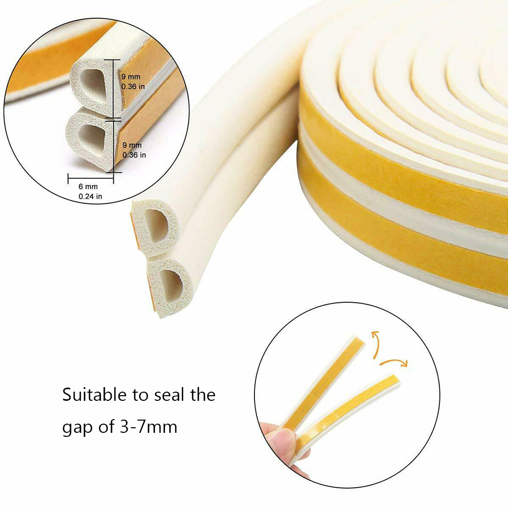 SUYOU 5/10M Home Seal Strip Soundproof Foam Window Door Weather Strips Anti Collision Rubber Self Adhesive Draught Excluder/Multicolor