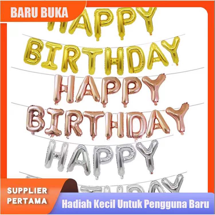 selamat ulang tahun ulang tahun balon 40cm set balon dekorasi pesta ulang tahun balon  balon huruf  
