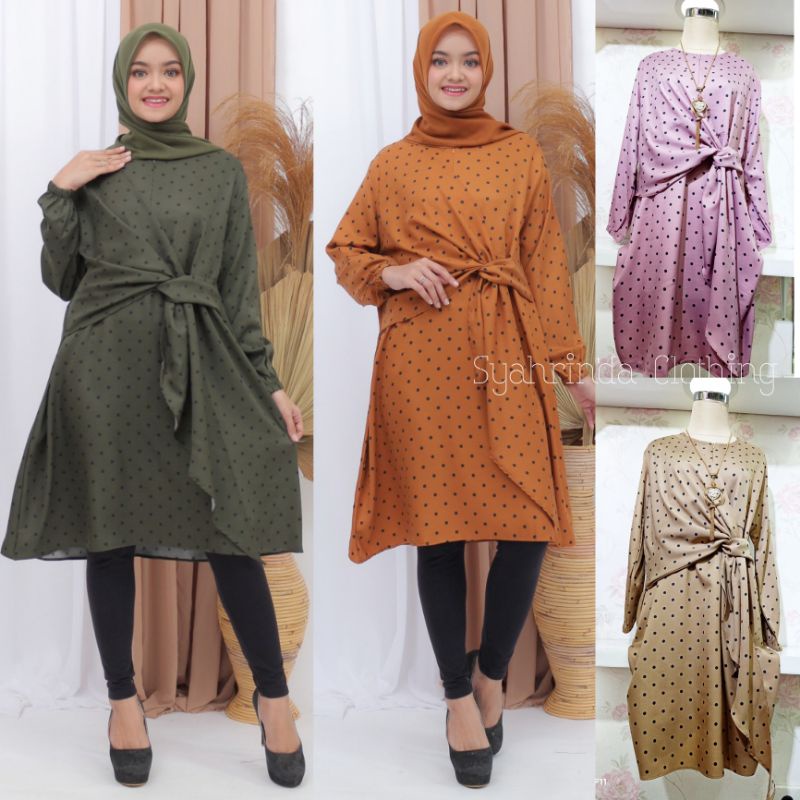 TUNIK POLKADOT KATUN SHAKILA BINTIK IMPORT
