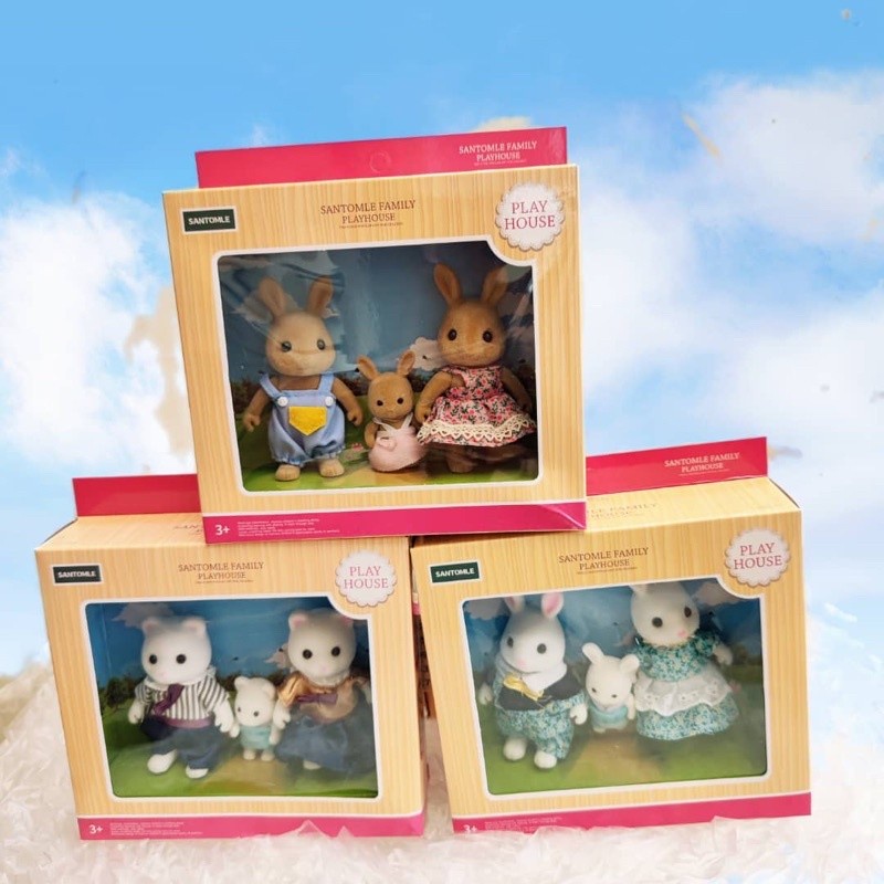 mainan figurine sylvanian families replika bunny bear koala