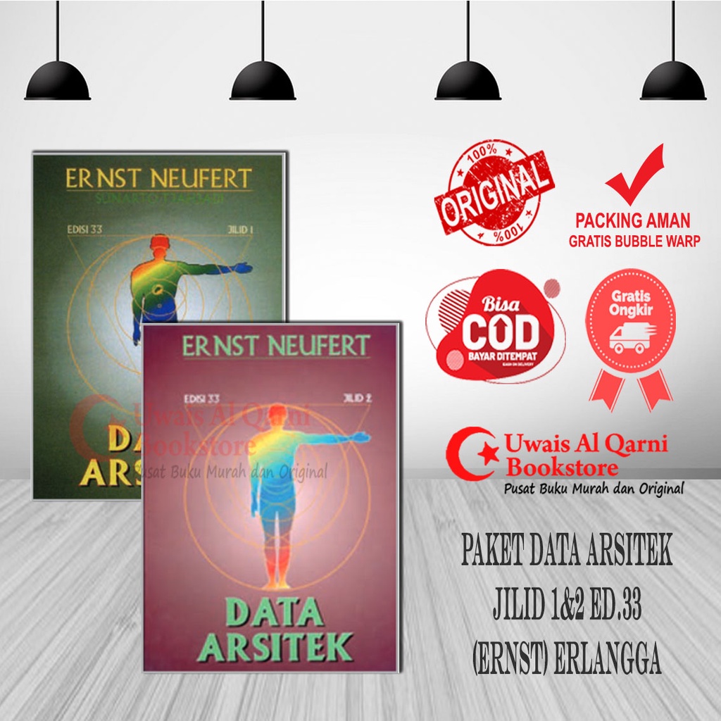 BEST SELLER ORIGINAL PAKET DATA ARSITEK JILID 1&2 ED.33 (ERNST) ERLANGGA