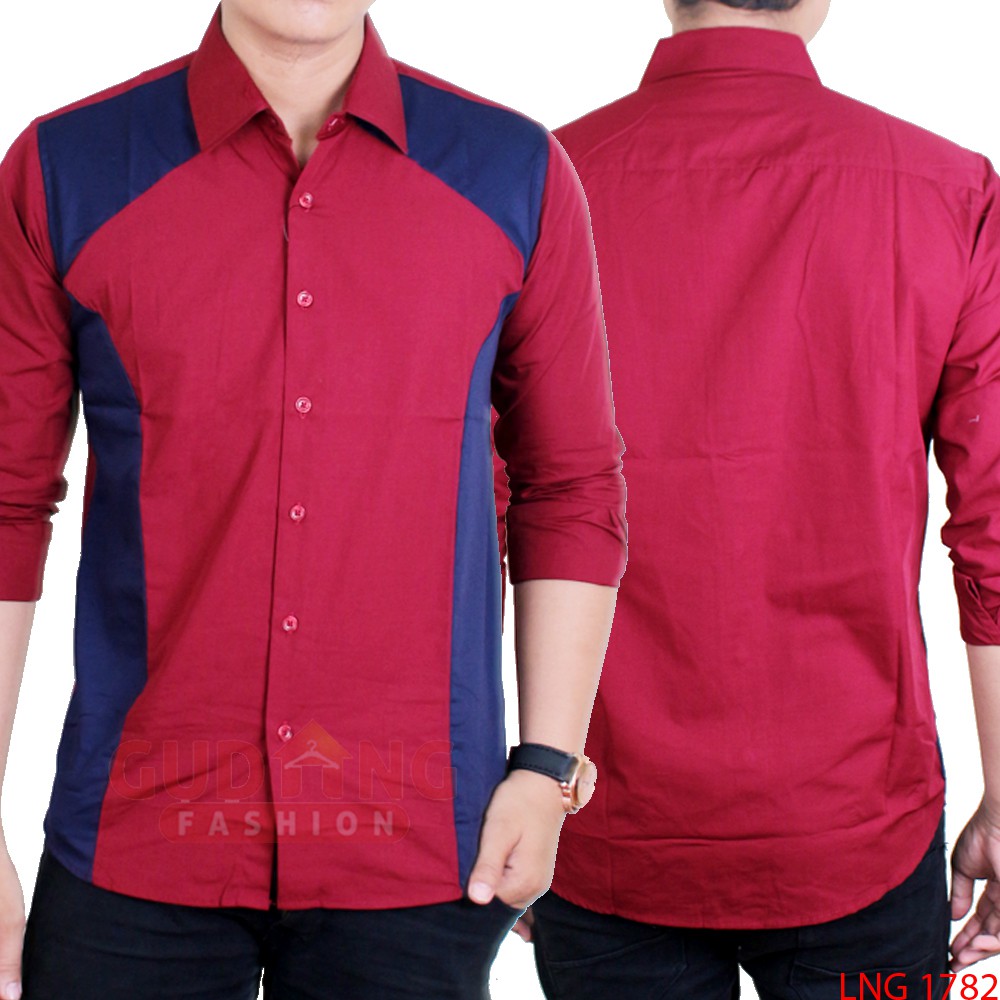 Kemeja Korean Style Pria Lengan Panjang Slim Fit - LNG 1782