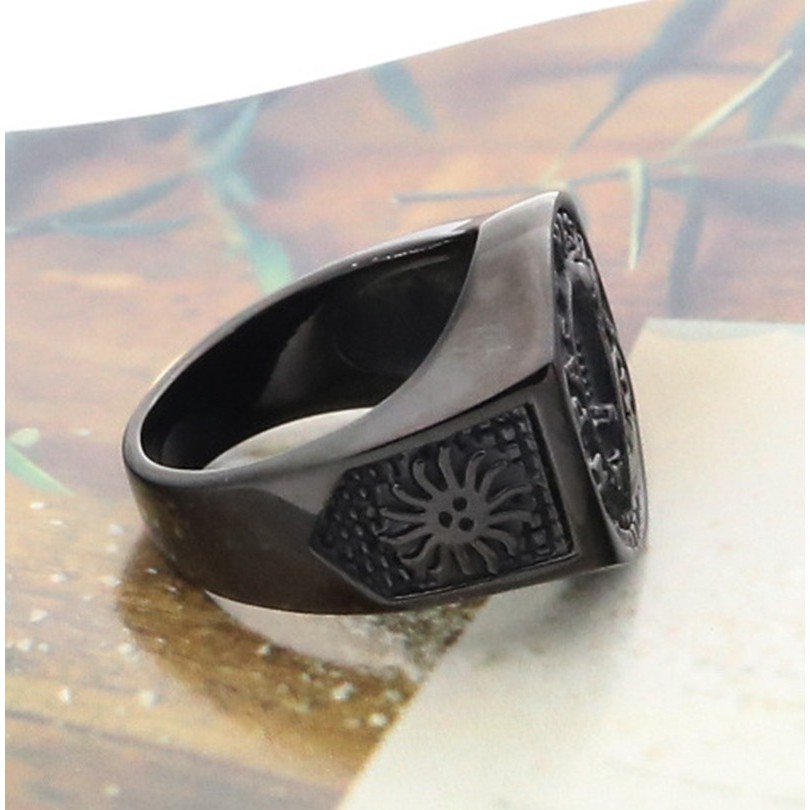 SEUSUK  Men's Fashion Steel Freemason Masonic Band Ring for Men Fashion Jewelry