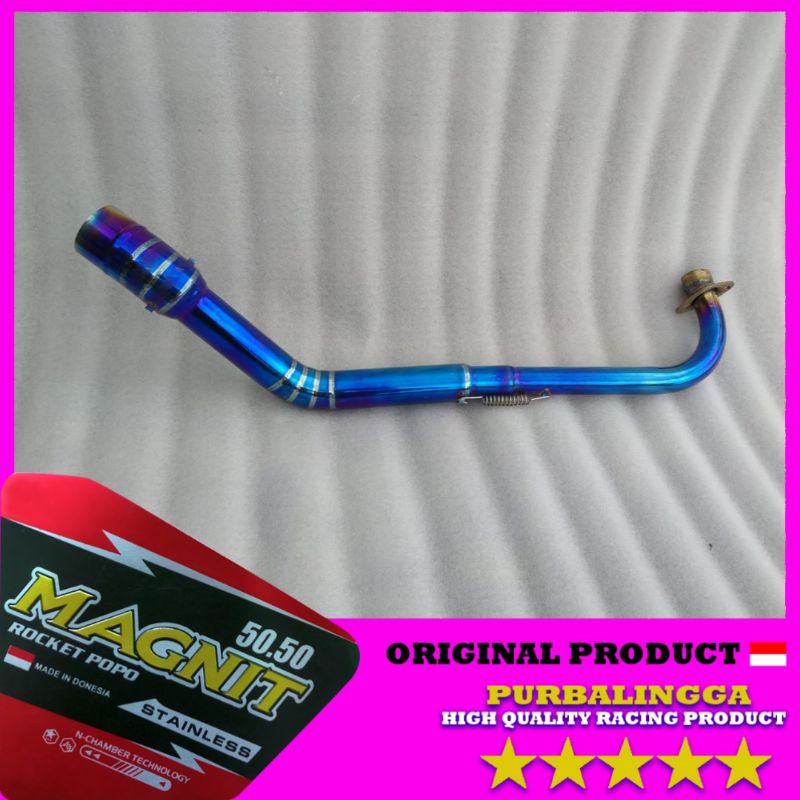 Pipa leher knalpot Bluemoon Kawasaki Athlete kolong full stainless header knalpot KAWASAKI ATHLETE