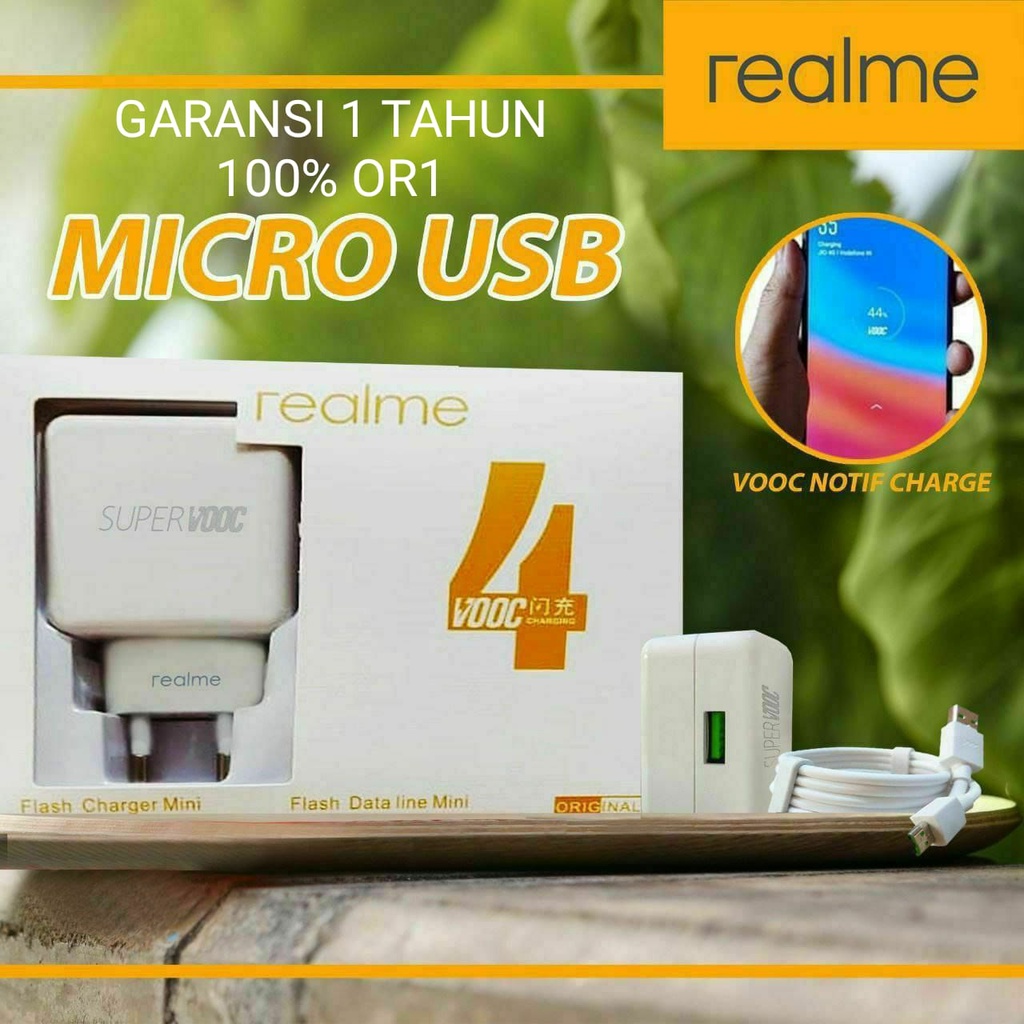 [ORI 100% garansi 1 tahun] CHARGER REALME FAST CHARGING 20W MICRO USB SUPPORT C1 C2 mikro + type c