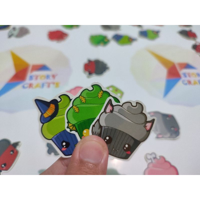 

Sticker Aestetic/Tumblr Animasi Pancake Costume Screm Lucu Kawai Chibi Bahan Glosy Chromo Murah