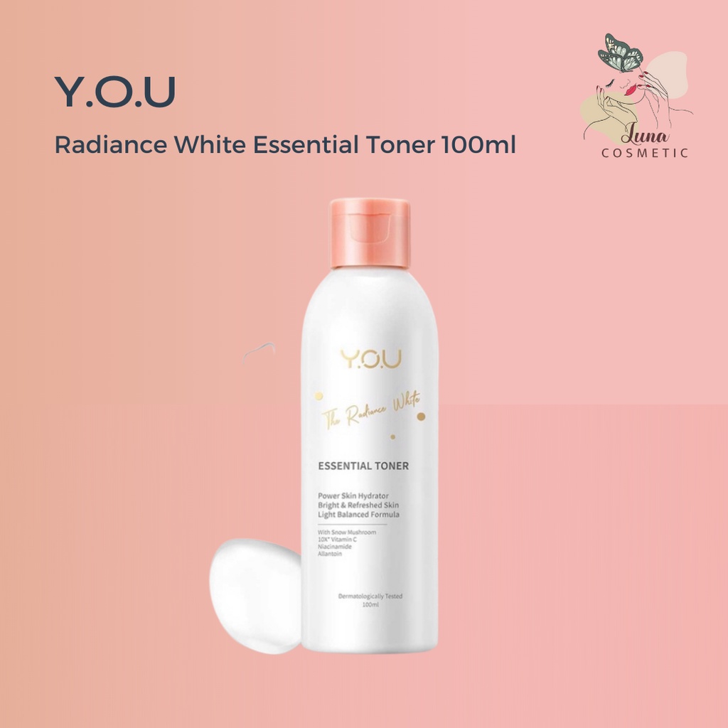 YOU Radiance White Essential Toner 100ml [Menenangkan, Menghidrasi &amp; Regenerasi Kulit] | Hydrate Toner