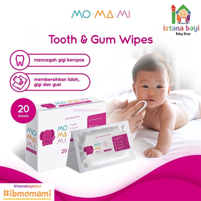 Momami Tooth and Gum Wipes 20s/30s - Tisu Mulut dan gigi bayi