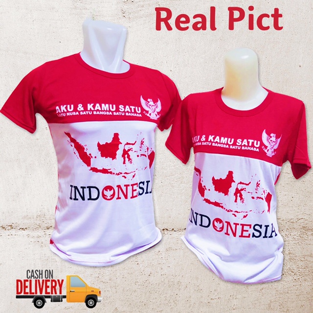 KAUS MERAH PUTIH / KAUS AGUSTUSAN / T SHIRT MERAH PUTIH DEWASA