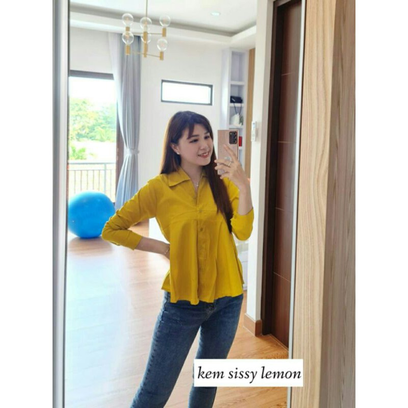 Atasan Top Hem Kem Kemeja Twiscone Sissy