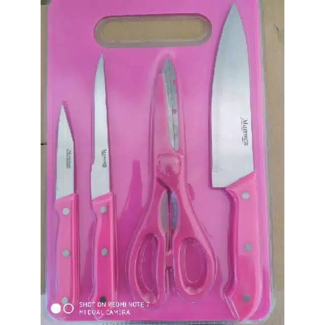 Pisau set 5 in 1 stainless stell merk mammon original pisau dapur pisau berkwalitas pisau masak
