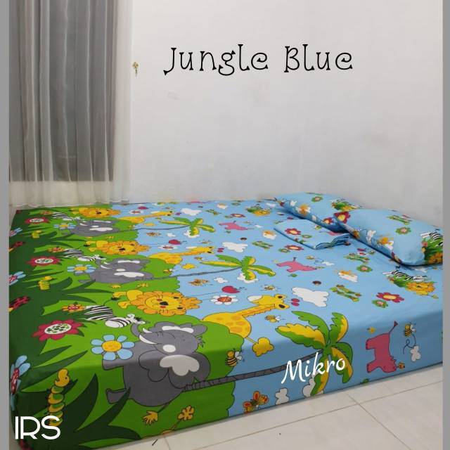 Sprei homemade jungle blue little pony spongebob grid white dino