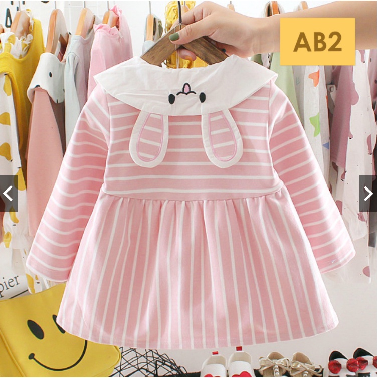 LITBERRY - Dress Gaun Anak Bayi Perempuan Import Motif Elegan 2021 usia 6 bulan - 3 tahun Type AF-8