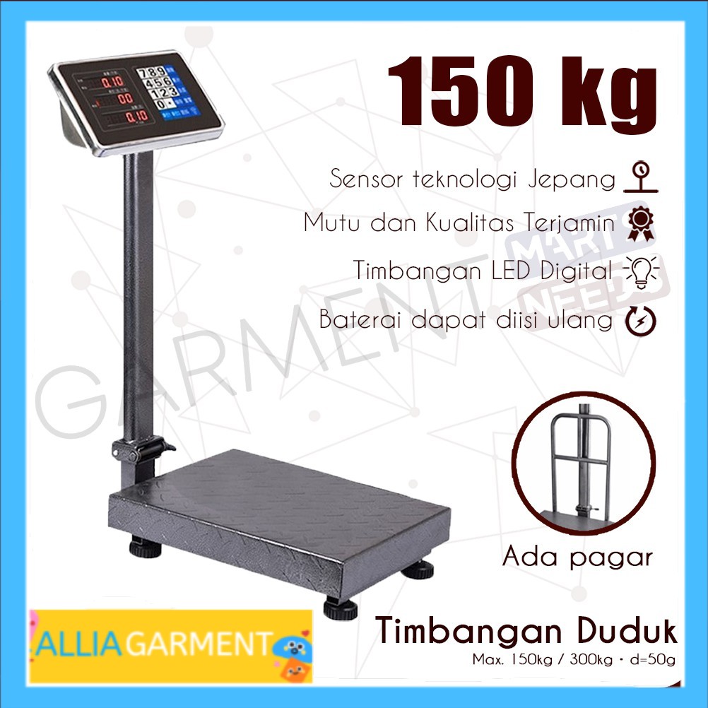 Timbangan Duduk Digital SUDAH TERA - Timbangan Beras Digital 150kg
