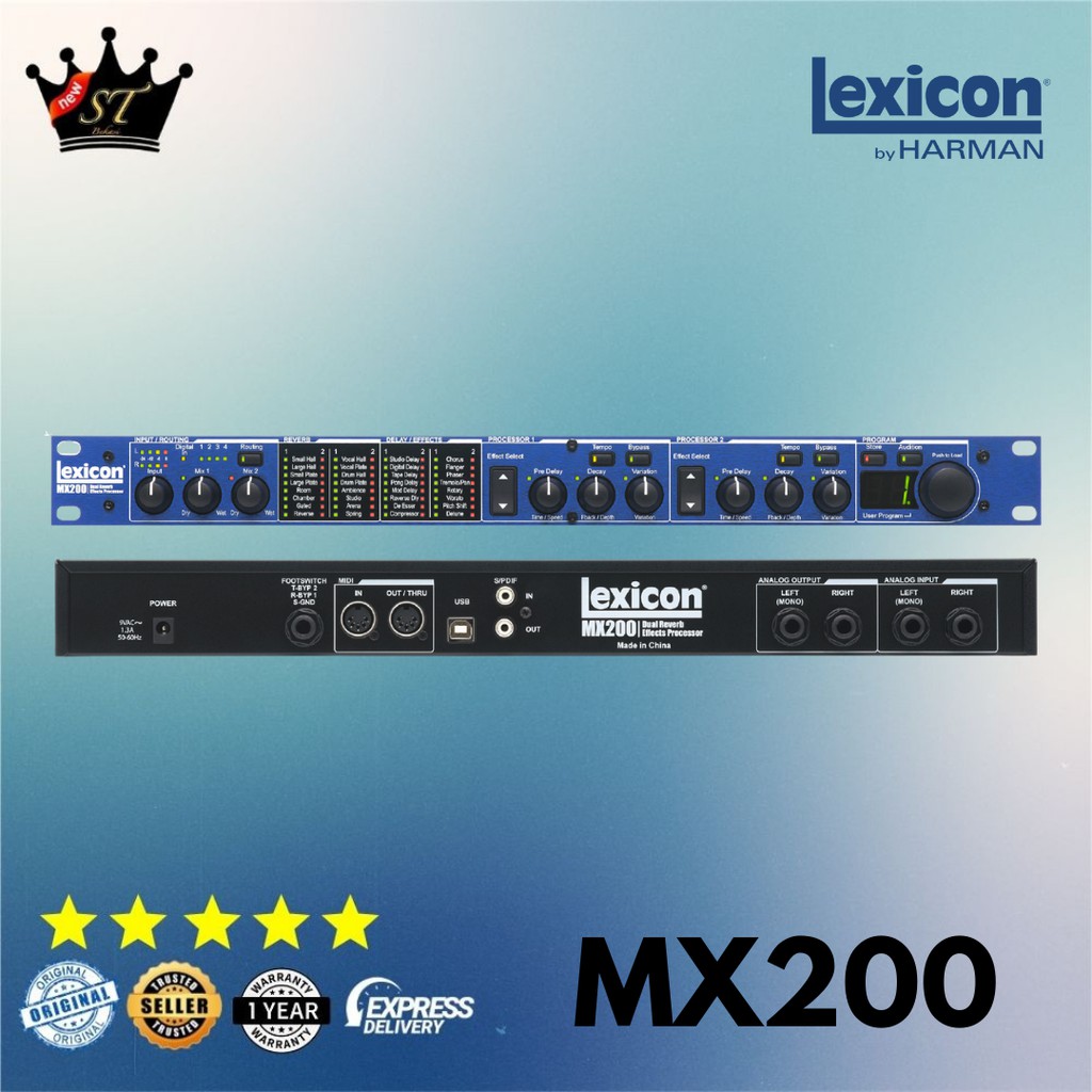 Lexicon MX200 MX-200 MX 200 Dual Reverb Effect Processor Vocal Delay