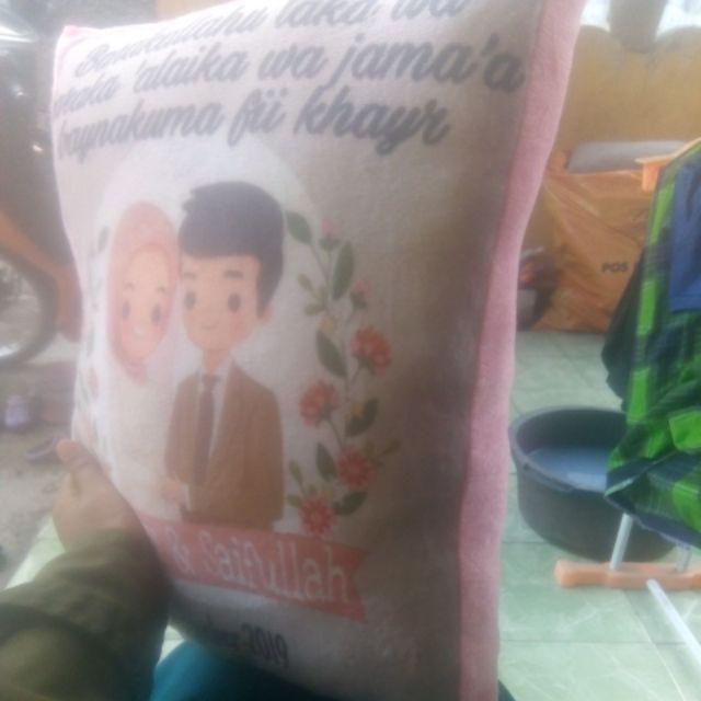 Bantal Foto 50x35 Bahan Velboa Free Edit