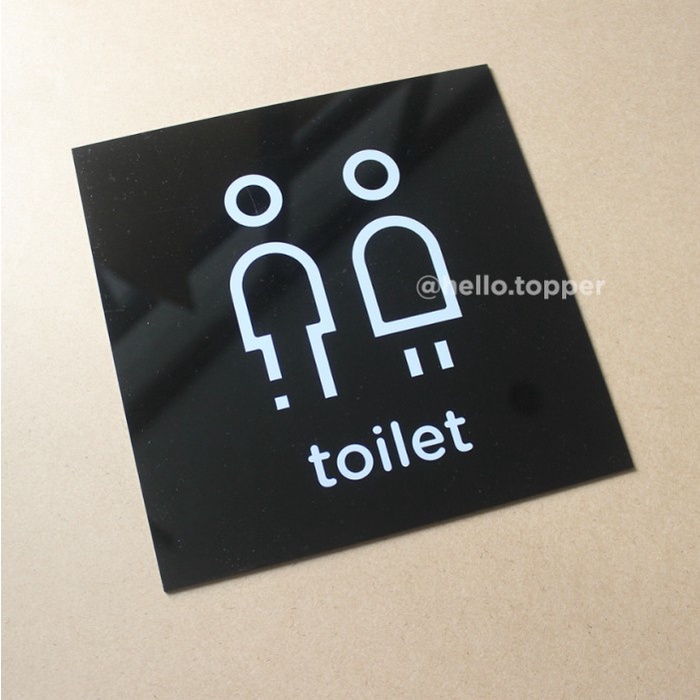

Toilet Sign Acrylic Modern 20x20| Sign Board Acrylic Elegan