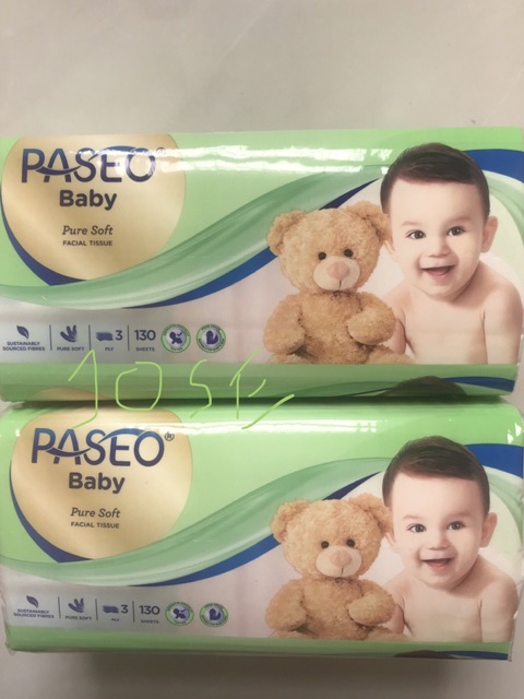 tissue tisu paseo baby pure soft 130 sheet 3 ply