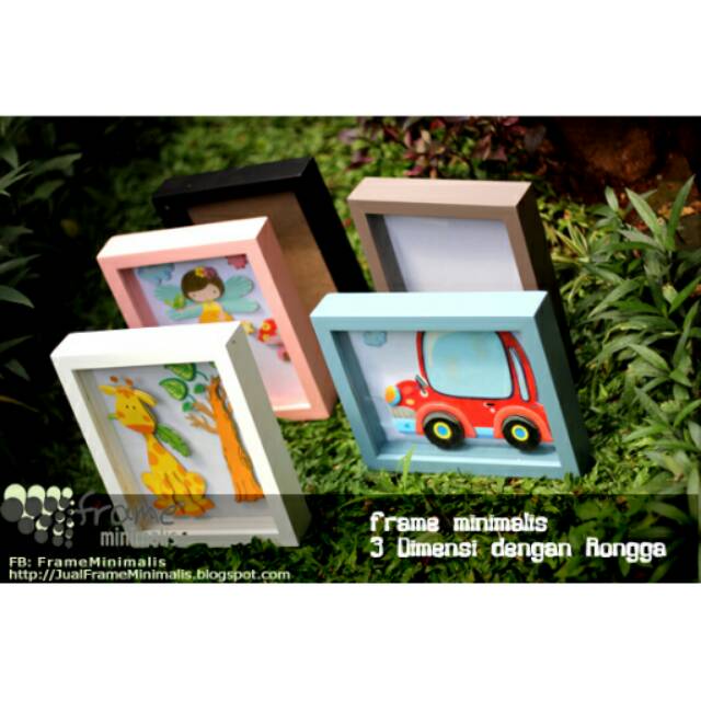 Frame foto 3D Rongga 8R (20x25cm) Pop UP/ Bingkai Frame Minimalis Kayu untuk scrapframe/mahar ...