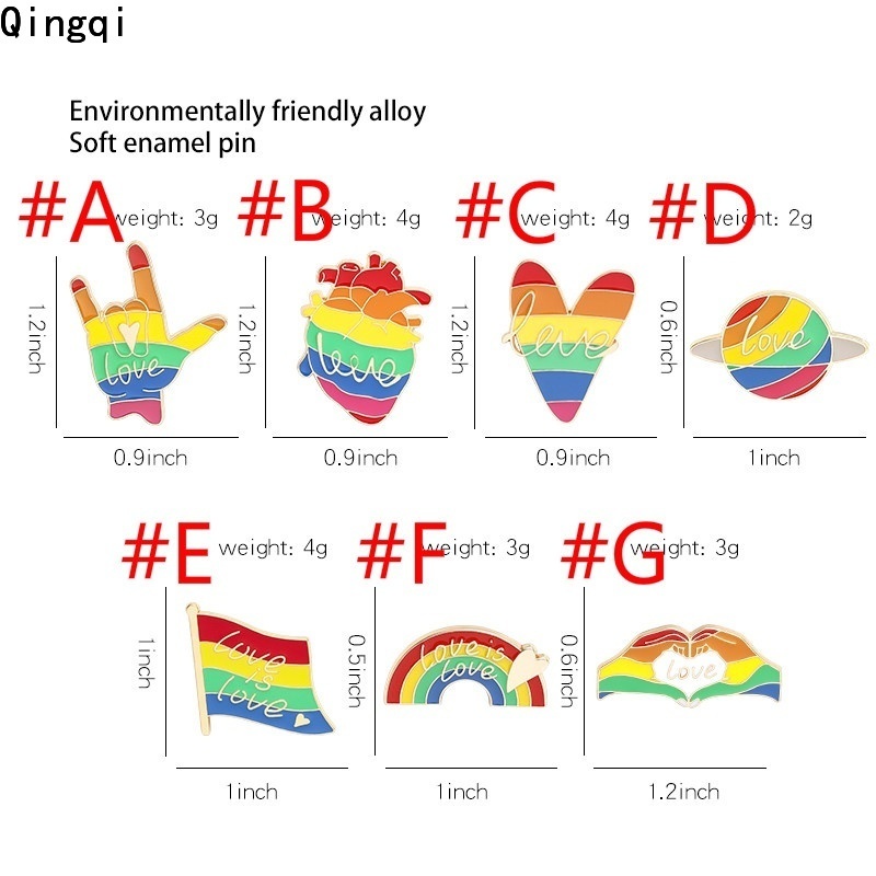 Bros Pin Enamel Desain Bendera LGBT Pelangi Untuk Hadiah Teman