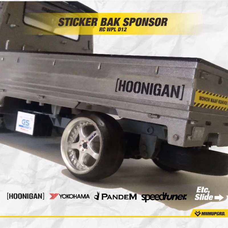 Sticker RC bak sponsor WPL D12 skala 1/10