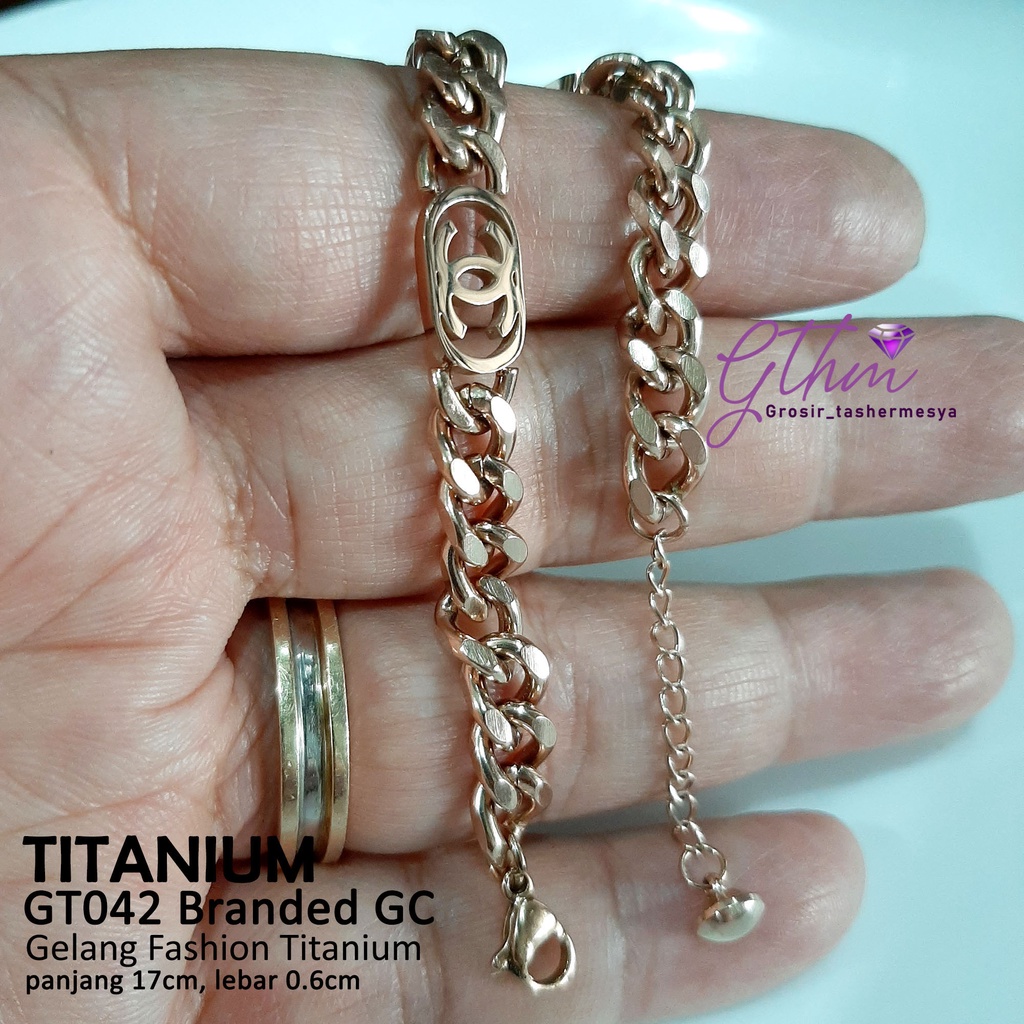 Gelang Wanita Korea Branded Titanium Rante Mewah Brancelet Import Premium GT042 gthm