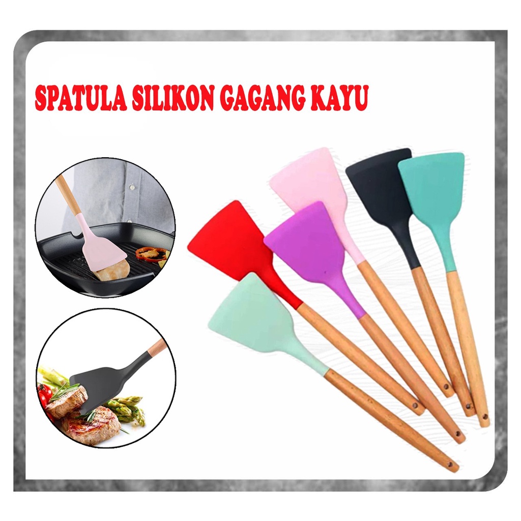 Spatula Silicone Utensil Tahan Panas / Spatula Silicon / Utensile Turner Sutil Silikon