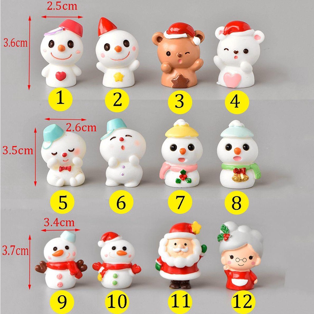 【 ELEGANT 】 Ornamen Natal Mini Merry Christmas Bola Dunia Salju Perlengkapan Untuk Anak-Anak Indah Mikro Lanskap Dekorasi Snowman Figurine