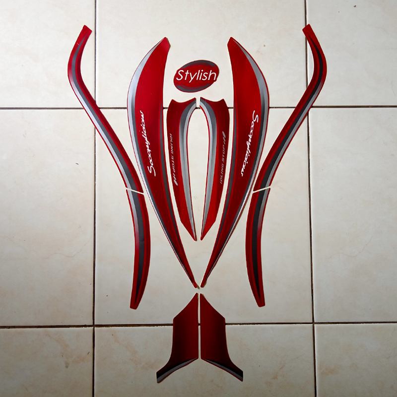 stiker motor scoopy stylish 2018 merah