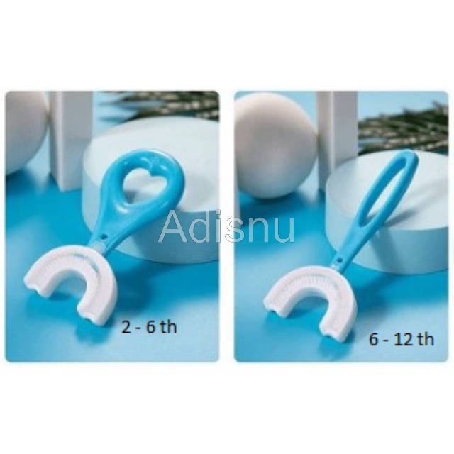 Sikat Gigi Anak Bayi Bentuk U Bahan Silikon Training Tooth Brush Baby Silicon type U 360°