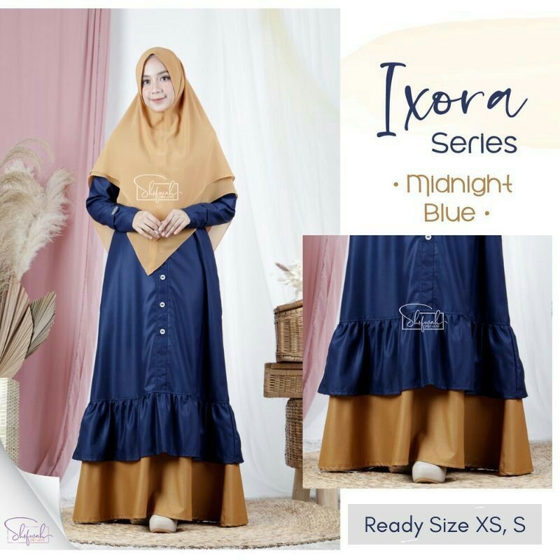SHOFWAH IXORA DRESS GAMIS DEWASA BAHAN TOYOBO