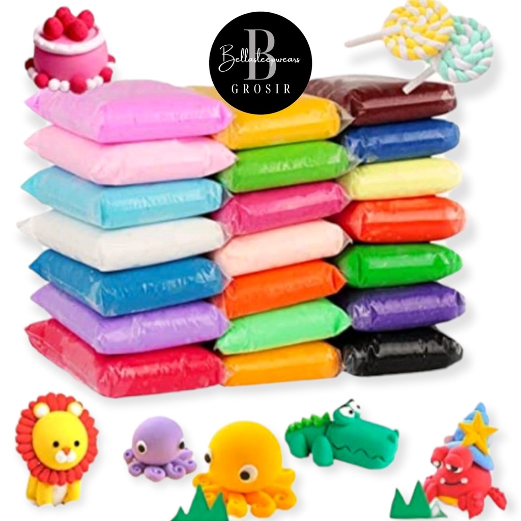 BELLA | CLAY MAINAN ANAK MAGIC CLAY SOFT POLYMER ISI 12 MAINAN EDUKASI ANAK / LILIN SLIME POLYMER SO