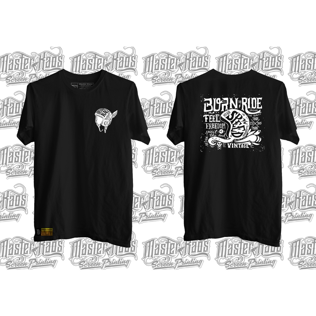 Kaos Motor Custom Distro Pria Original Japstyle Racing Vintage Born Fast To Ride Lengan Pendek Murah