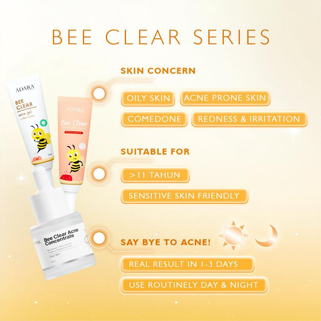 [Best Seller Acne Bundle] ADARA - Enzyme Wash + Acne Gel Extra Formula + Spotless Gel/Cream