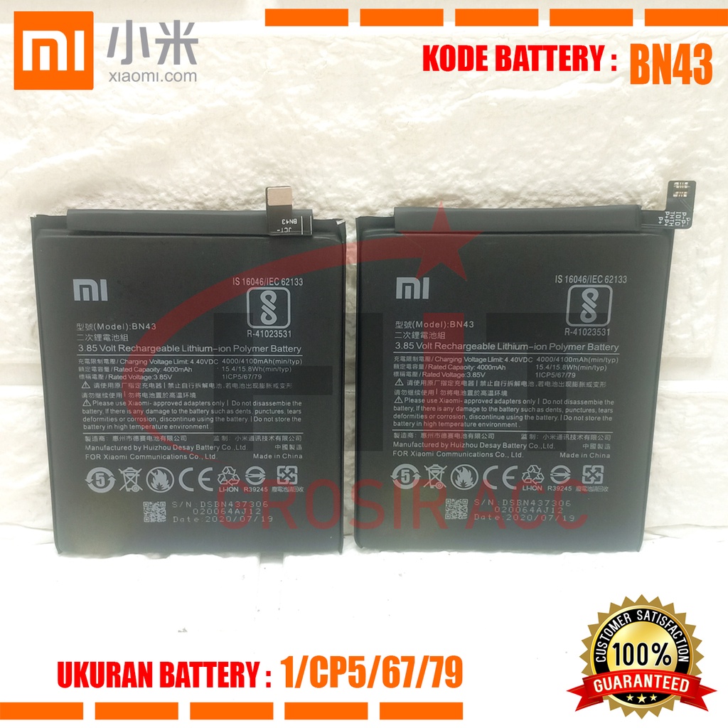 Baterai Battery Xiaomi Redmi Note 4 / BN43 / Redmi Note 4x