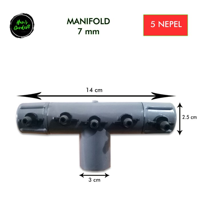 Manifold hidroponik alat pembagi air 7 mm isi 5