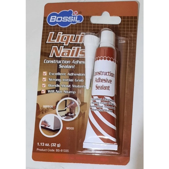 BOSSIL Liquid Nails 32g Bossil Construction Adhesives Sealant 32 gram