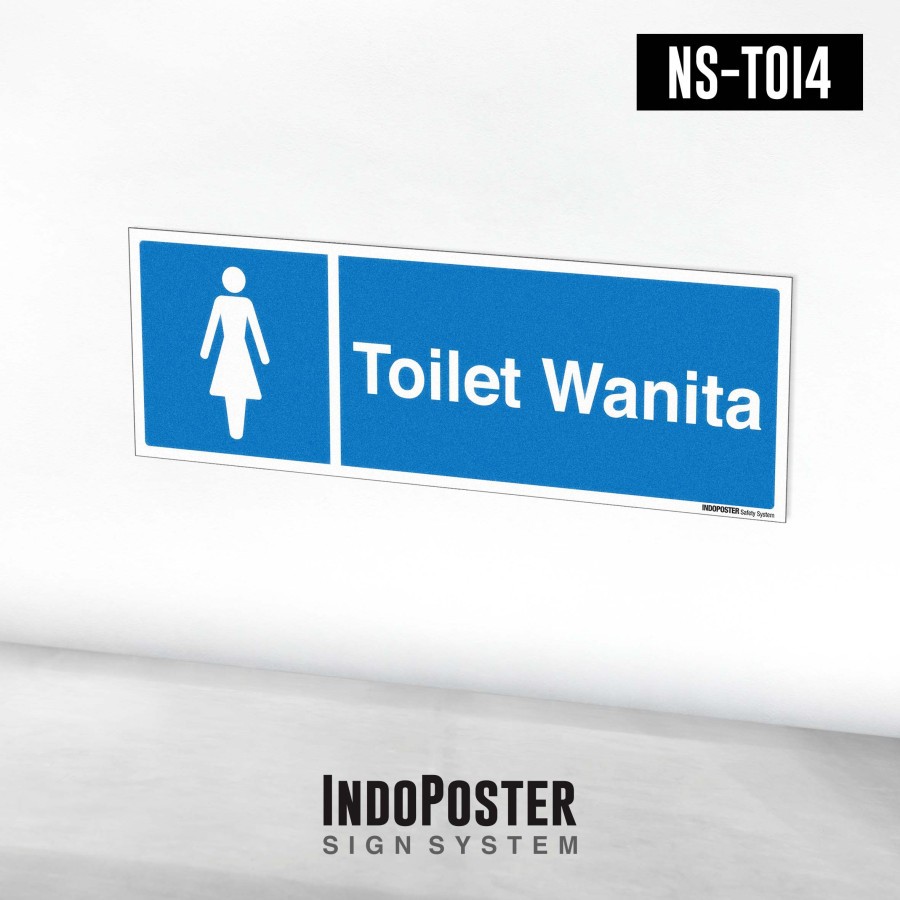 

Stiker Sign Simbol Penanda Toilet WC Kloset Wanita Standar ISO 7001 Landscape