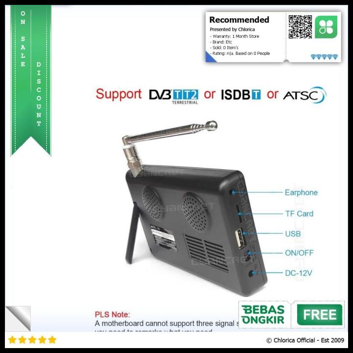 Cyancret Leadstar Portable Hd Tv Monitor 5 Inch Dvb-T2 + Analog - D5