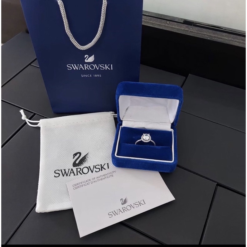 swarovski swan diamond ring full set