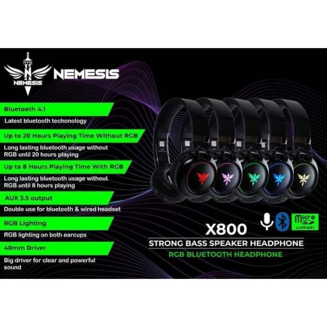 Nyk X800 Headset Gaming Bluetooth RGB