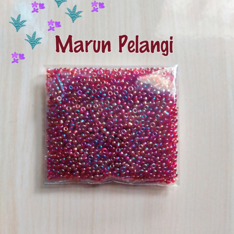 Manik Mote  Payet Pasir 10 gram Merah Maroon Pelangi